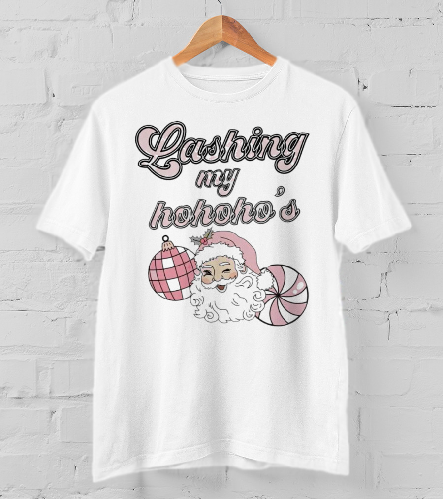 Lashing My Hohoho's Christmas Santa Claus With Ornaments T-Shirt