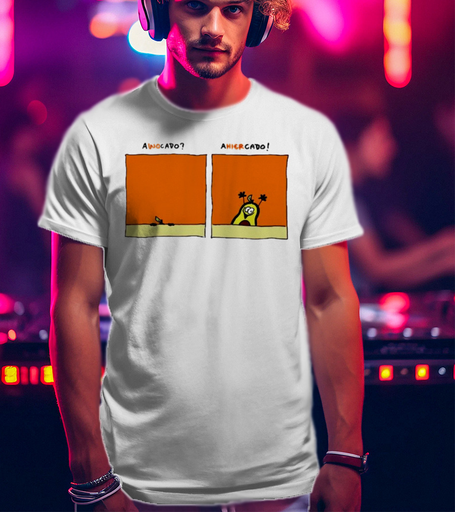Awocado Ahiercado Funny Avocado Comic Two Panel Joke T-Shirt