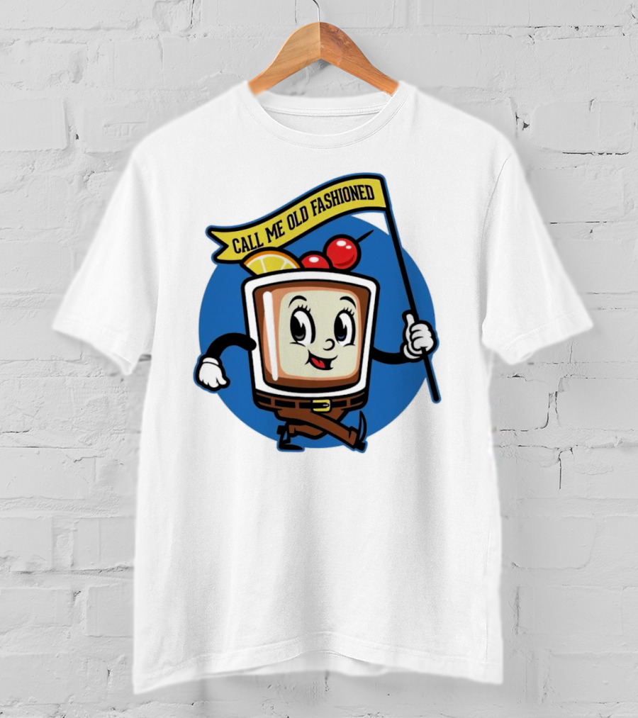 Call Me Old Fashioned Cherry Orange Cocktail Cartoon T-Shirt