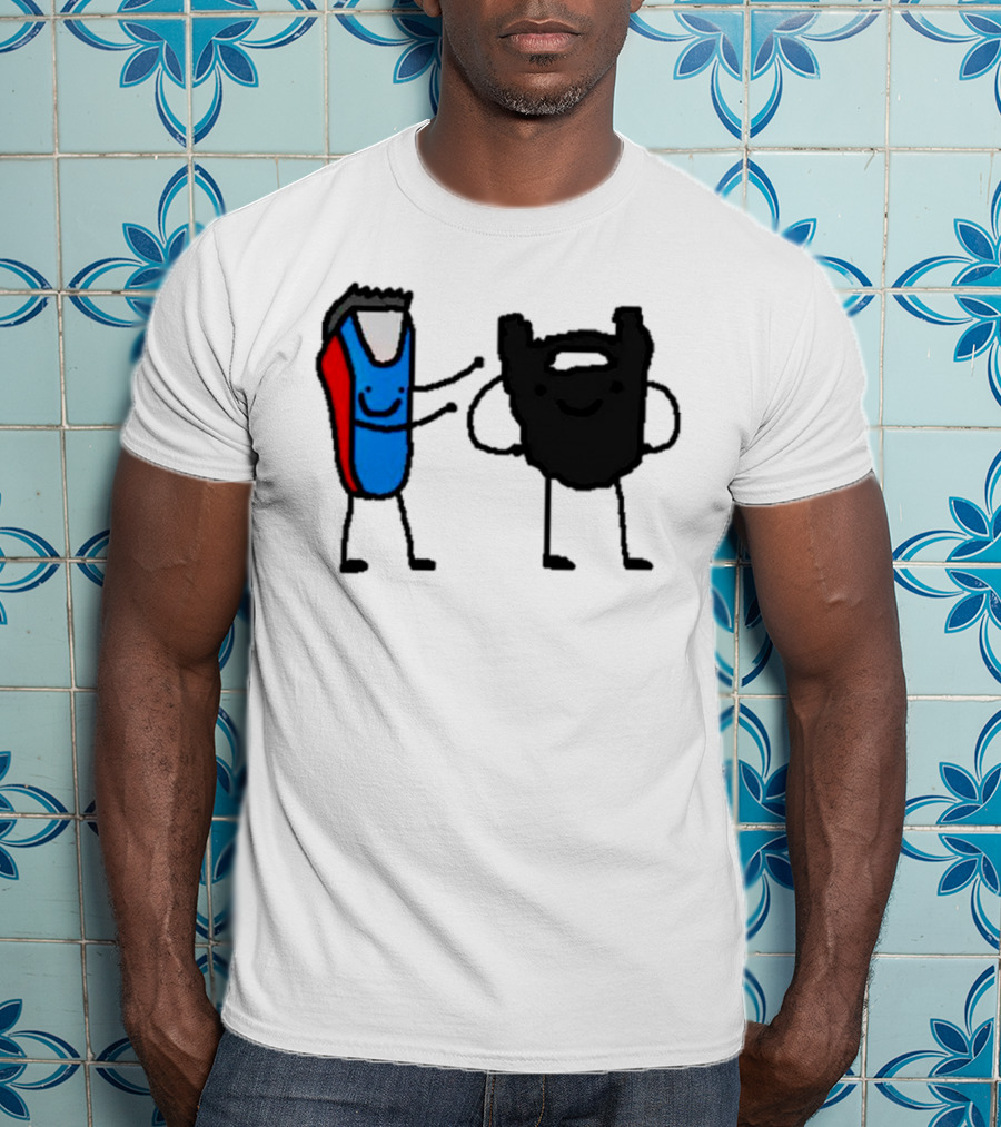 Clipps And Beard Clippers And Facial Hair Cartoon T-Shirt