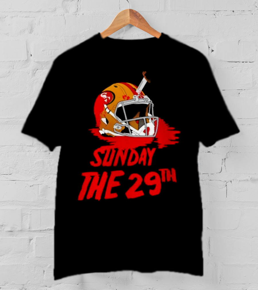 Sunday The 29th Football Helmet Horror Crossover T-Shirt