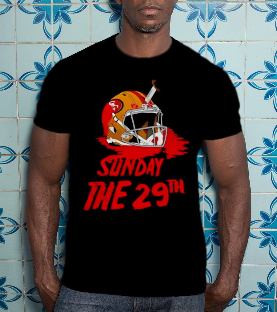Sunday The 29th Football Helmet Horror Crossover T-Shirt