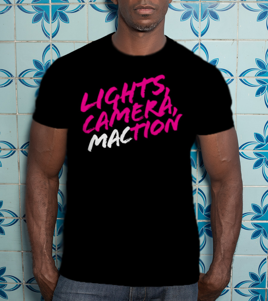 Lights Camera Maction Bold Neon Pink T-Shirt