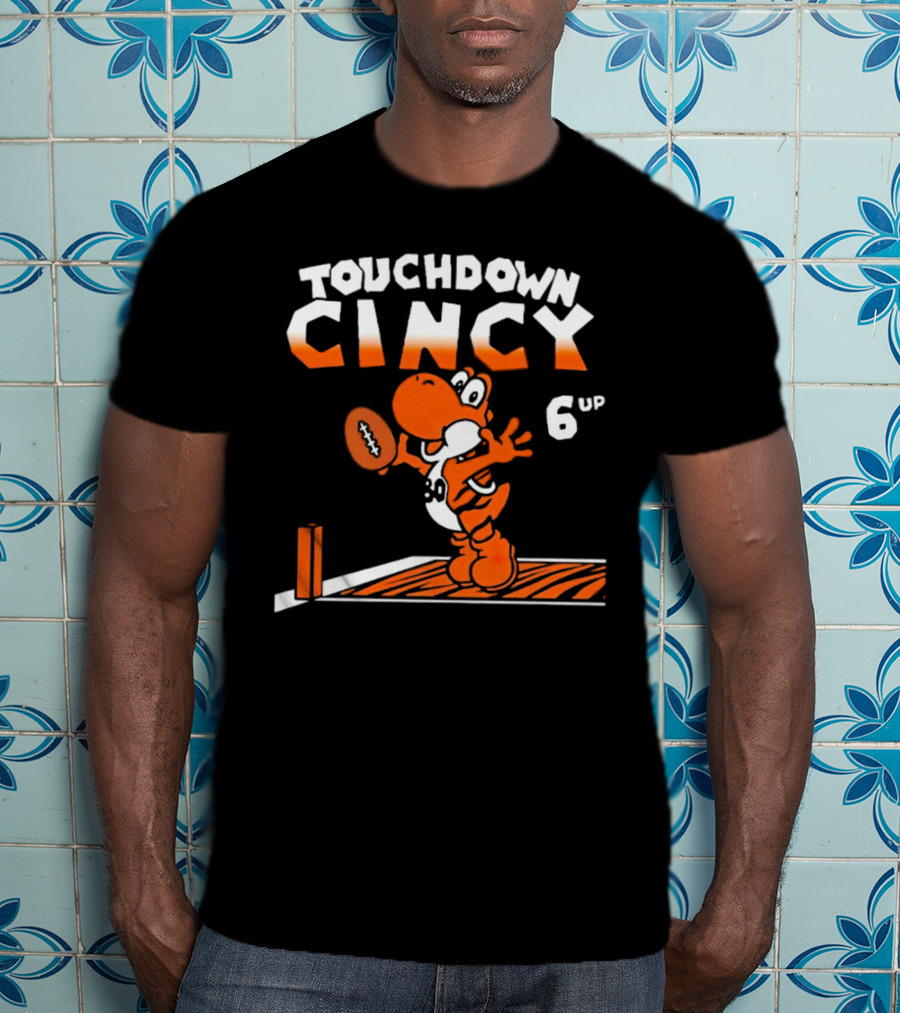 Touchdown Cincy Football Celebration Cartoon 6 Up T-Shirt