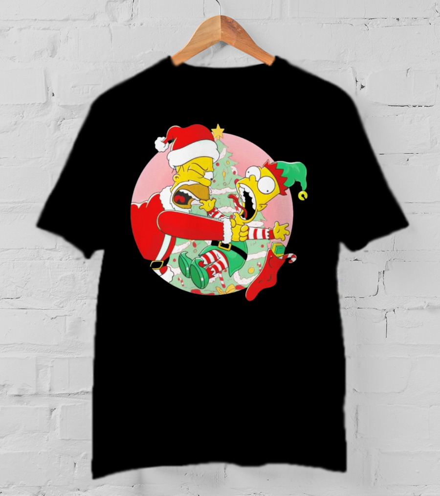 You Are Not Santa's Helper Animated Christmas Family Fight T-Shirt