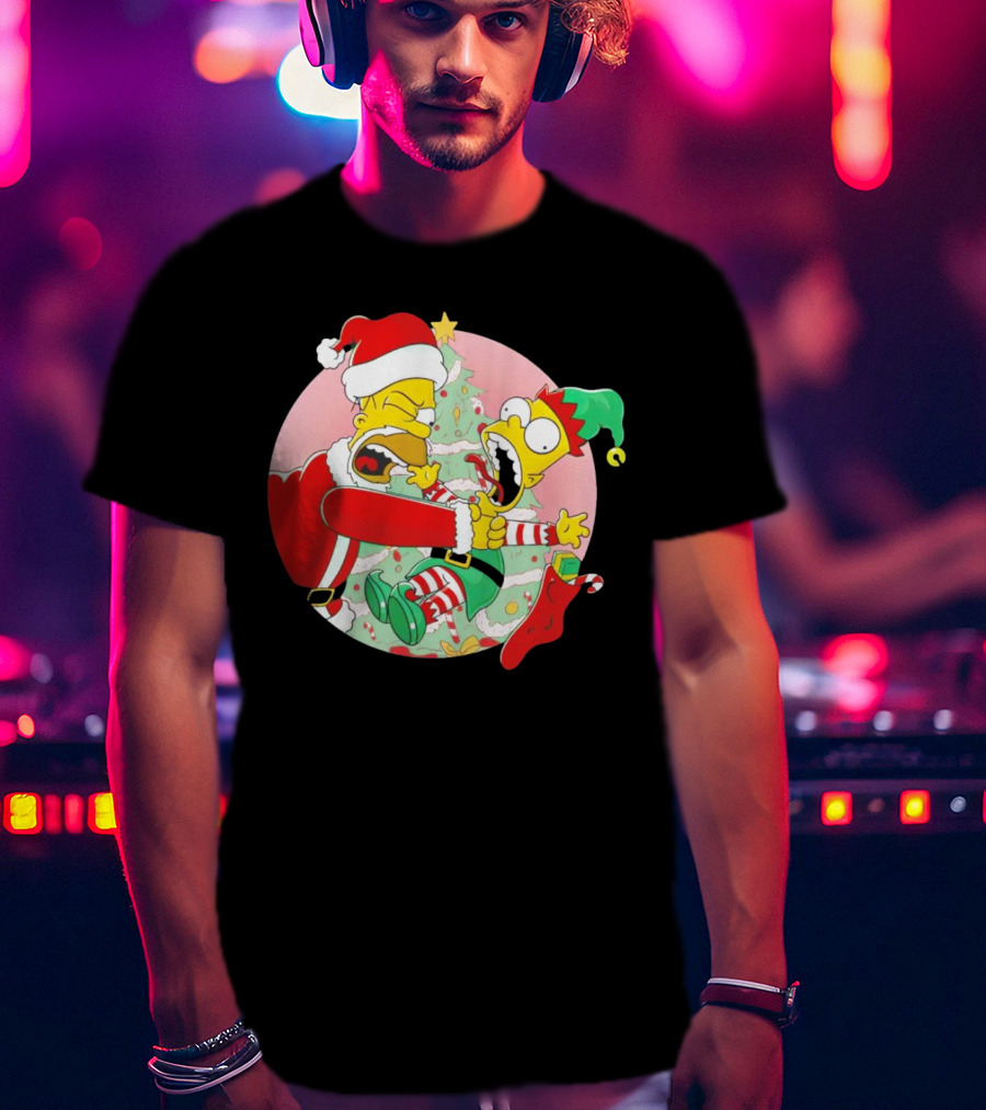 You Are Not Santa's Helper Animated Christmas Family Fight T-Shirt