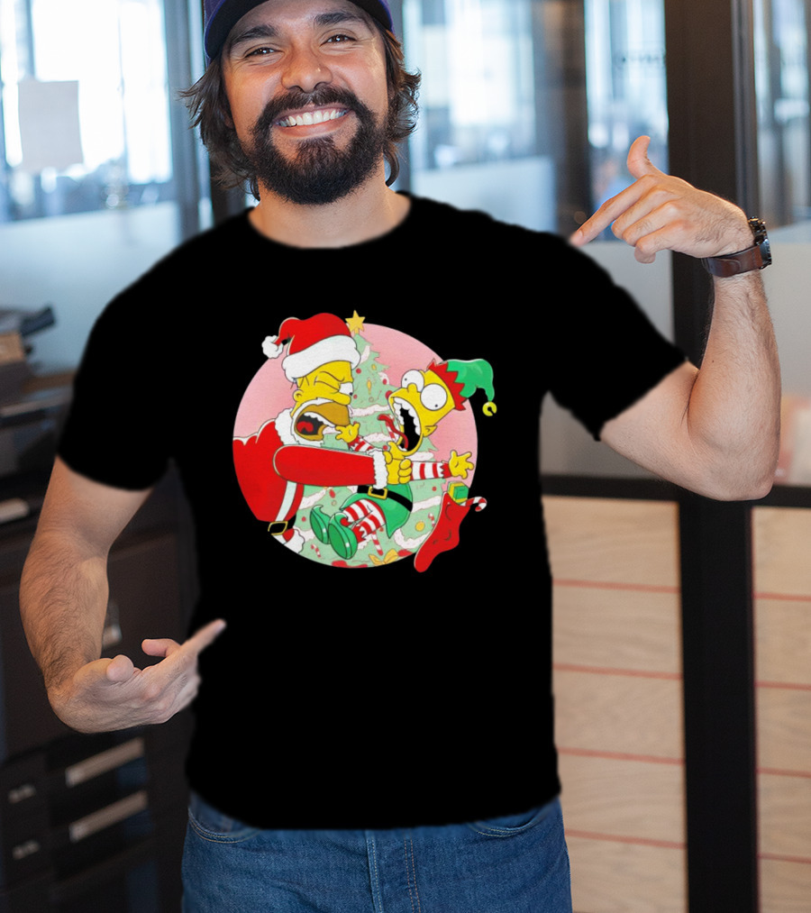 You Are Not Santa's Helper Animated Christmas Family Fight T-Shirt
