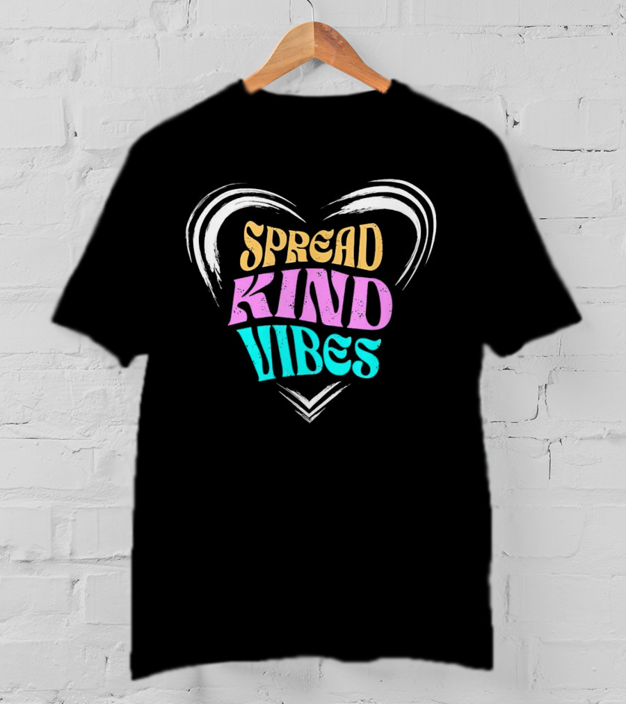 Spread Kind Vibes Colorful Heart T-Shirt
