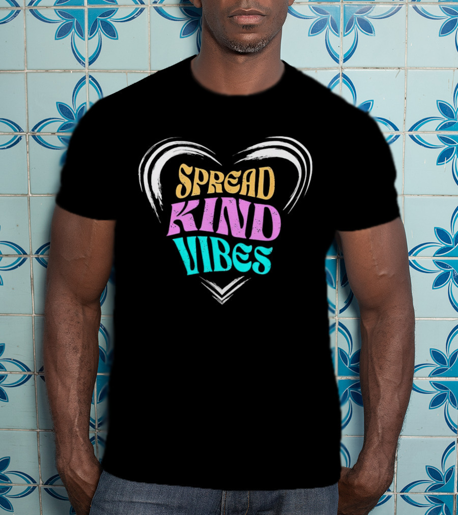 Spread Kind Vibes Colorful Heart T-Shirt