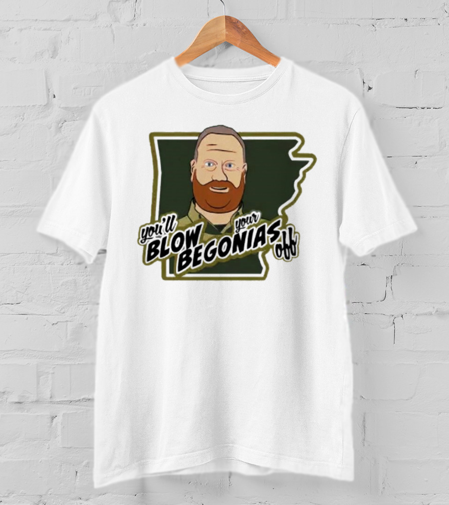 Chief Bradley Taylor You'll Blow Your Begonias Off Hazen Police T-Shirt
