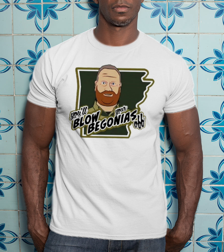 Chief Bradley Taylor You'll Blow Your Begonias Off Hazen Police T-Shirt