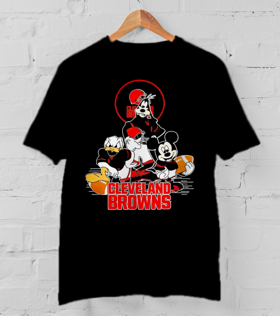 Cleveland Browns NFL Mickey Mouse Donald Duck Goofy Football Team T-Shirt
