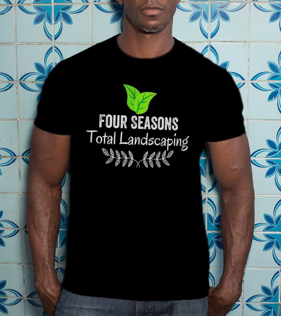 Four Seasons Total Landscaping Green Leaf Emblem T-Shirt