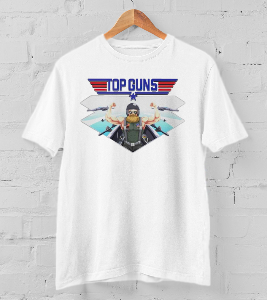 Papaswolio Top Guns Aviator Flex With Jet Background T-Shirt