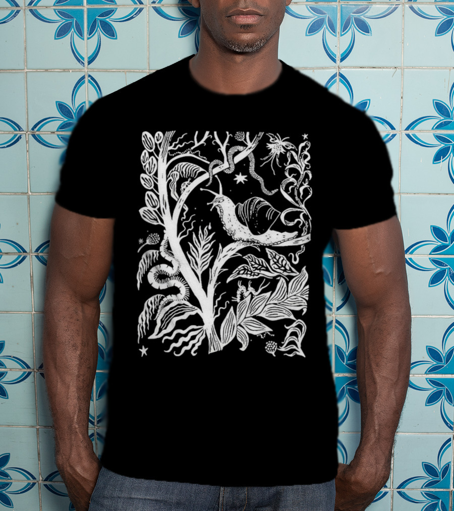 Elispencer November Enchanted Forest Snail Motif T-Shirt
