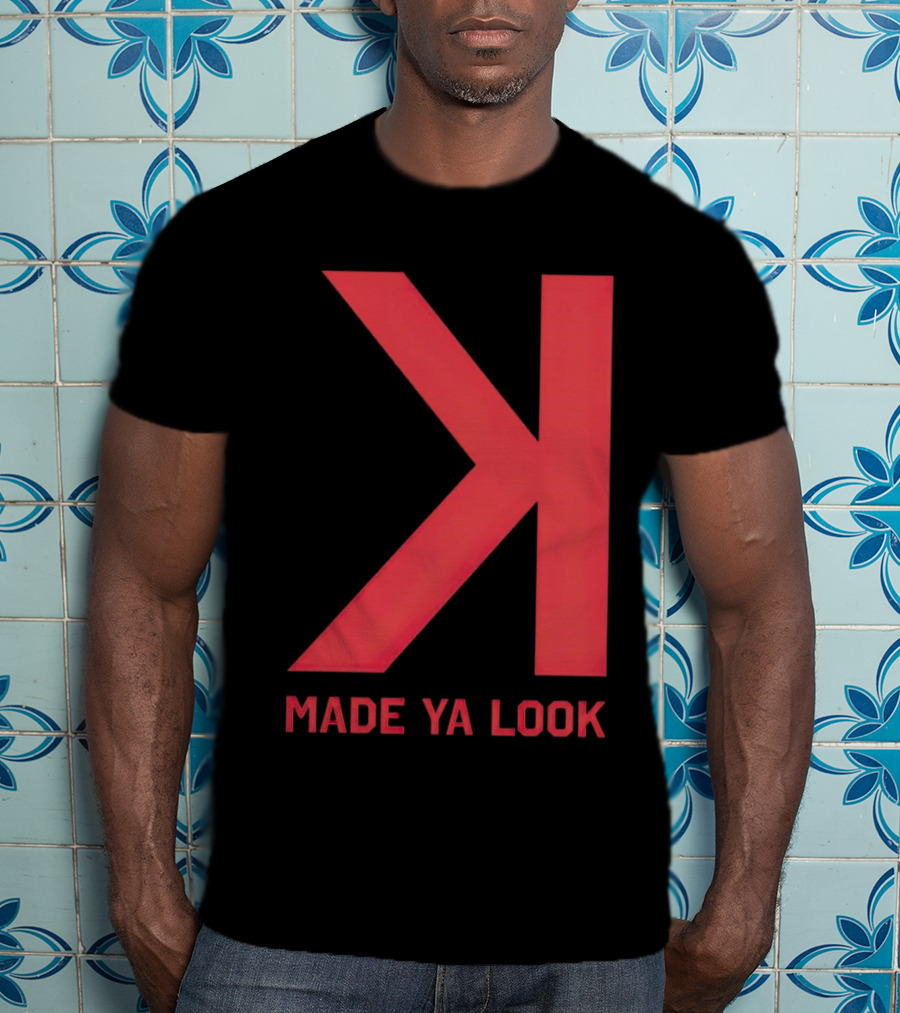 Made Ya Look Backwards K Baseball Strikeout Fan T-Shirt