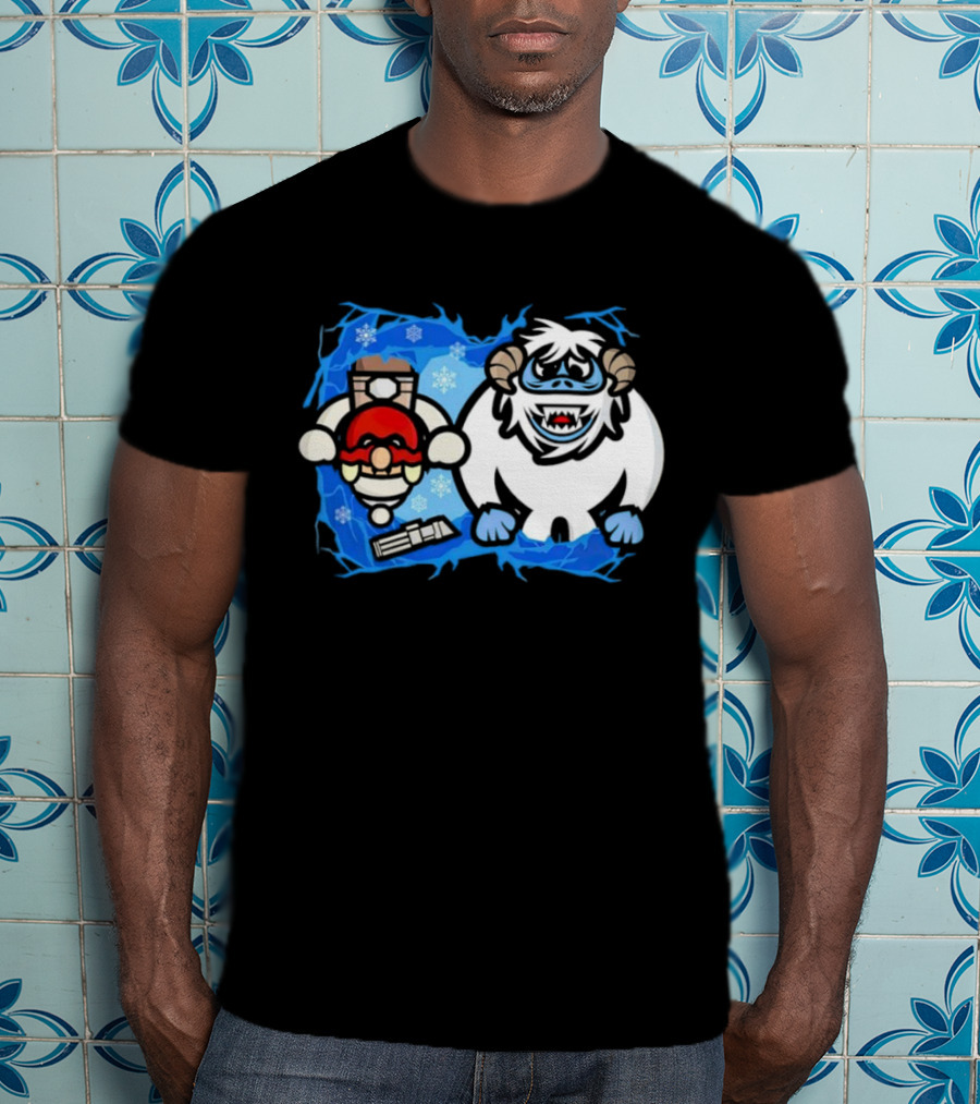 Bumble Wars Cartoon Mario Wampa Battle Ice Hoth T-Shirt