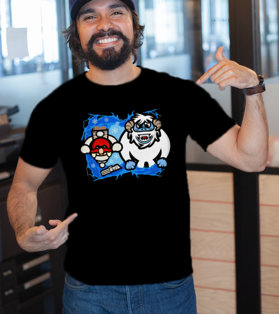 Bumble Wars Cartoon Mario Wampa Battle Ice Hoth T-Shirt