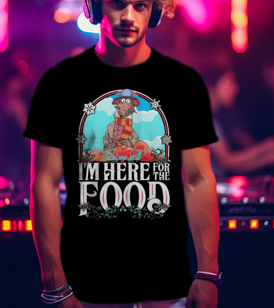 I'm Here For The Food Funny Rat Chef Winter Scarf T-Shirt