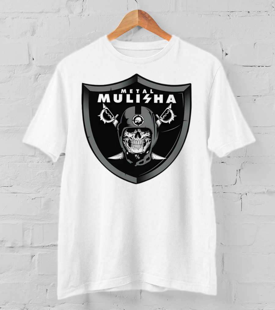 Las Vegas Raiders Skull Metal Mulisha Shield Halloween Helmets Swords T-Shirt