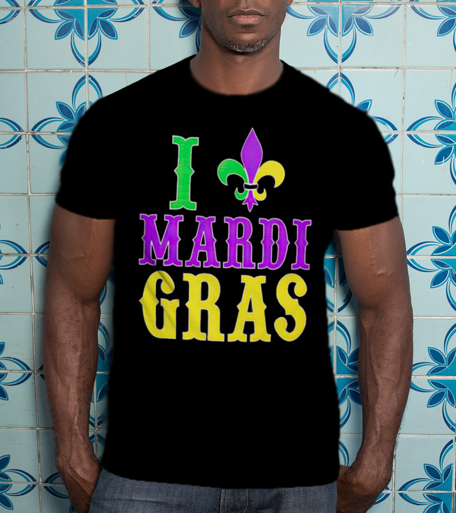 I ❤️ Mardi Gras Fleur-de-Lis T-Shirt