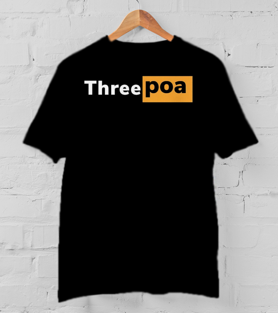 Threepoa Hub Classic Style Text Bold Minimalist Contrast T-Shirt