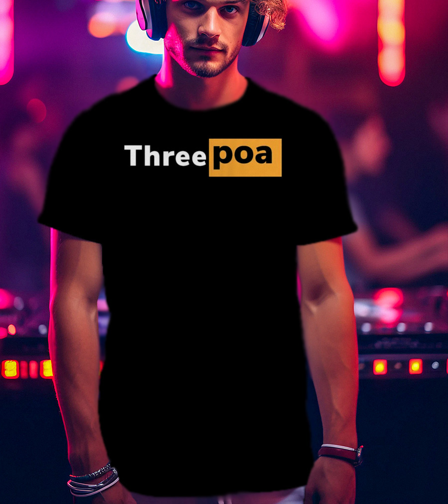 Threepoa Hub Classic Style Text Bold Minimalist Contrast T-Shirt