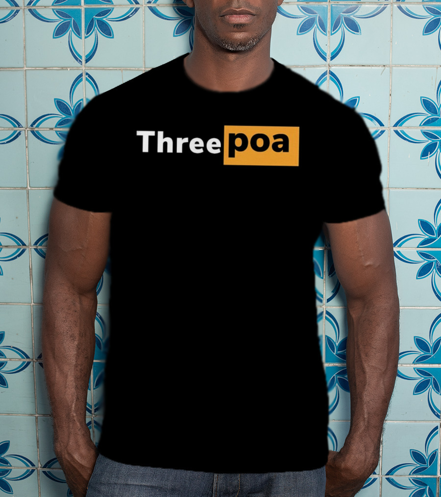 Threepoa Hub Classic Style Text Bold Minimalist Contrast T-Shirt