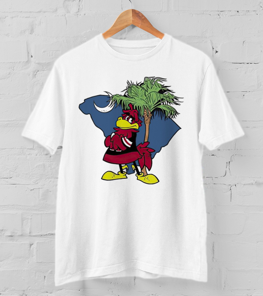 South Carolina Gamecocks Mascot State Emblem Palmetto Tree And Crescent Moon T-Shirt