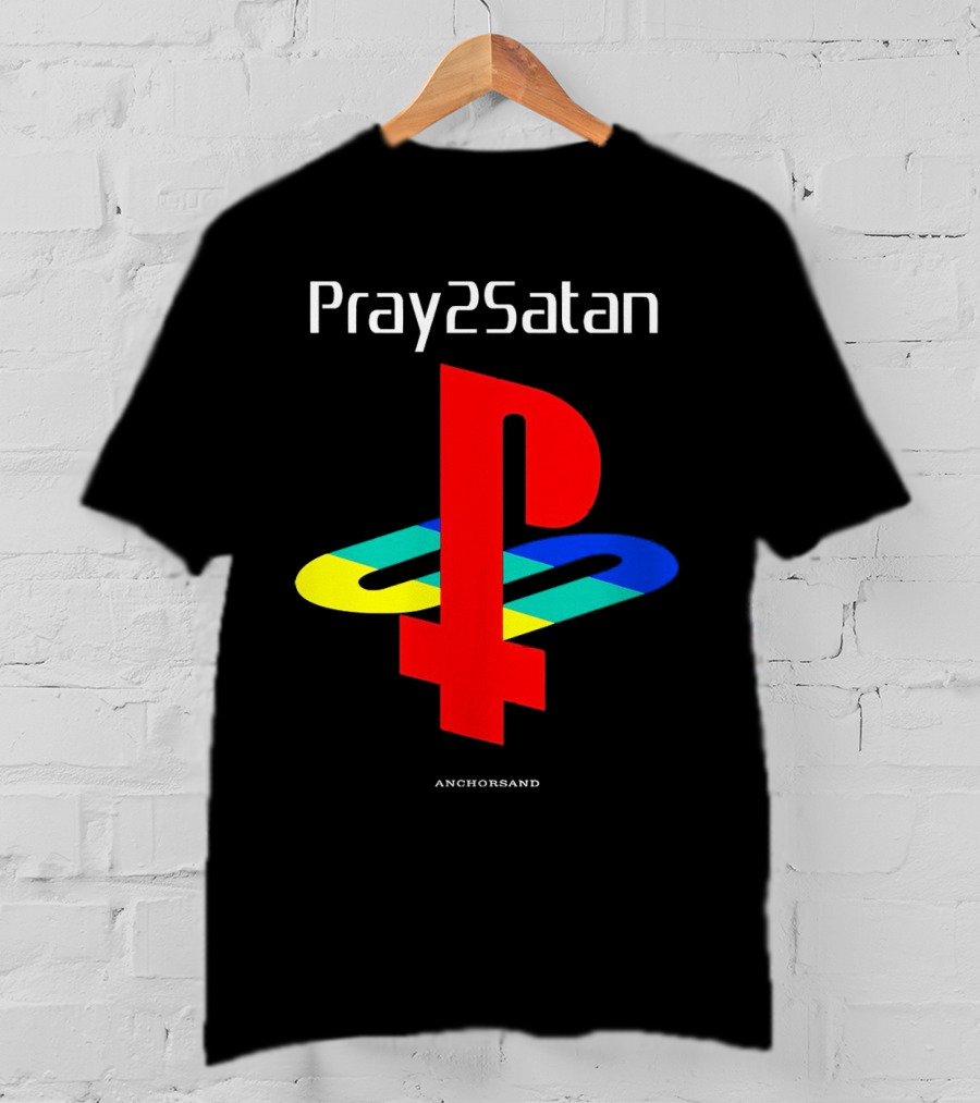Pray2Satan Anchorsand Playstation T-Shirt
