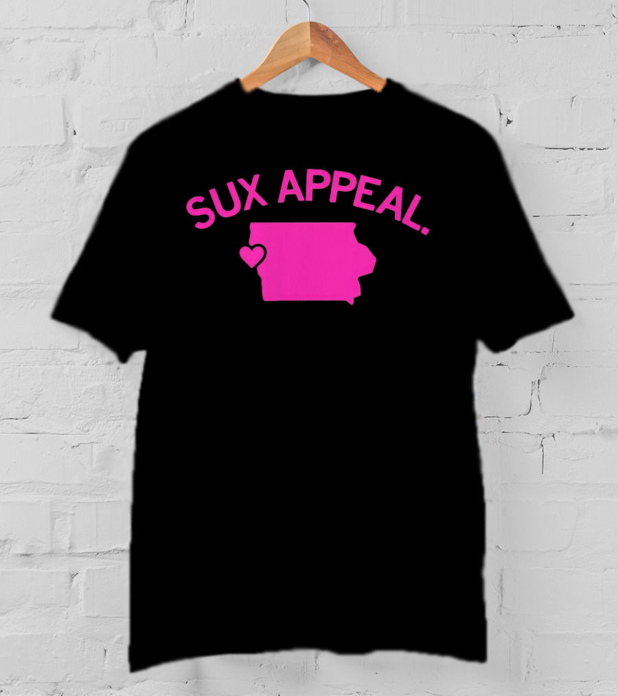 Sux Appeal Pink Iowa Heart Map T-Shirt