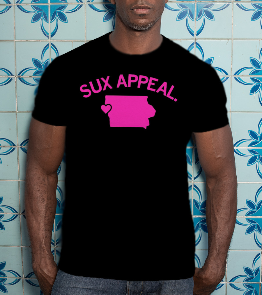 Sux Appeal Pink Iowa Heart Map T-Shirt