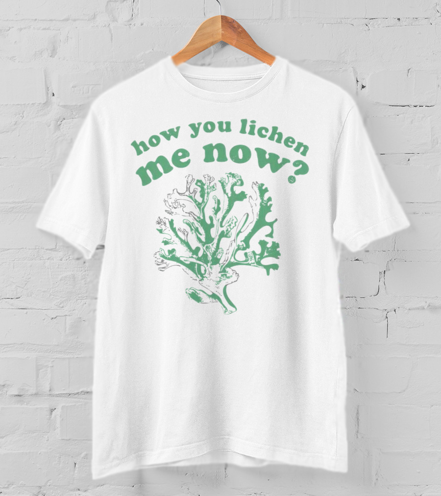 How You Lichen Me Now Botanical Pun With Green Lichen T-Shirt