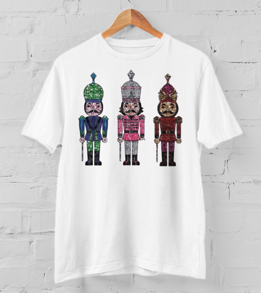Nutcracker Christmas Glitter Soldiers Trio T-Shirt