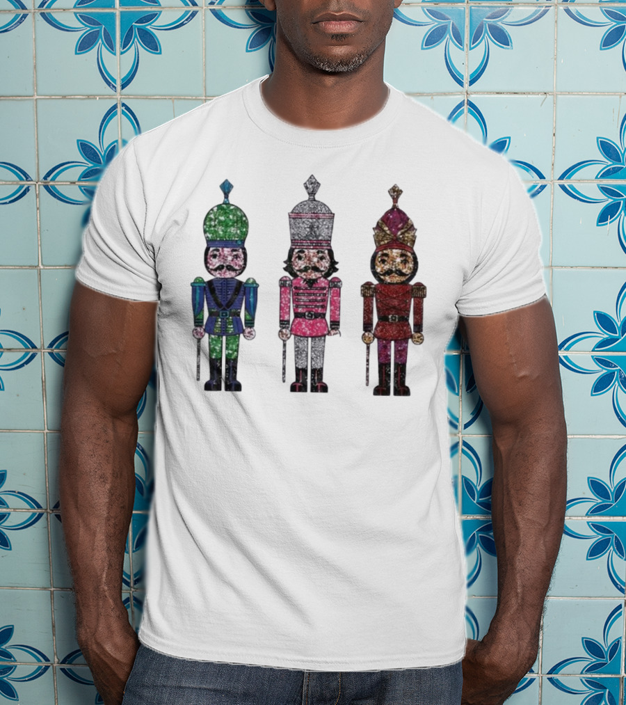 Nutcracker Christmas Glitter Soldiers Trio T-Shirt