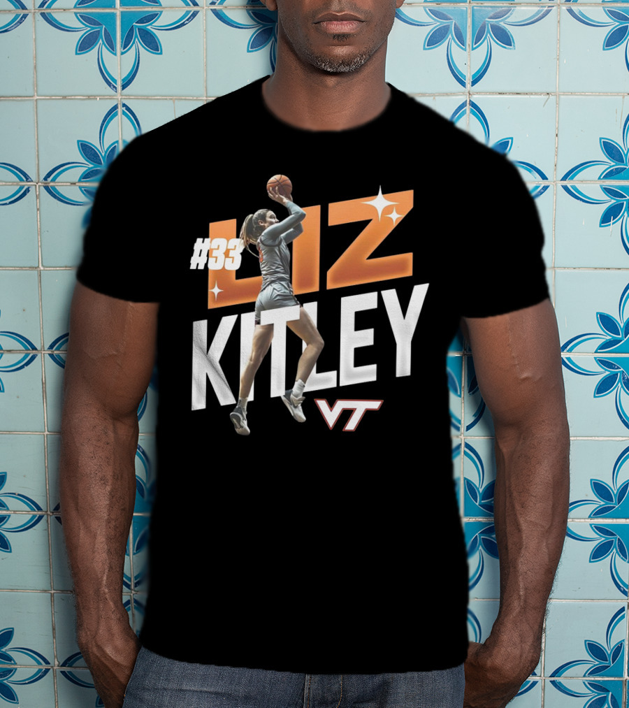 Virginia Tech Liz Kitley #33 VT Basketball Stars T-Shirt