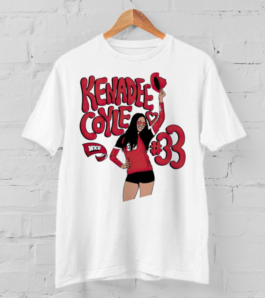 Kenadee Coyle WKU Heart #33 Western Kentucky Hilltoppers Volleyball T-Shirt