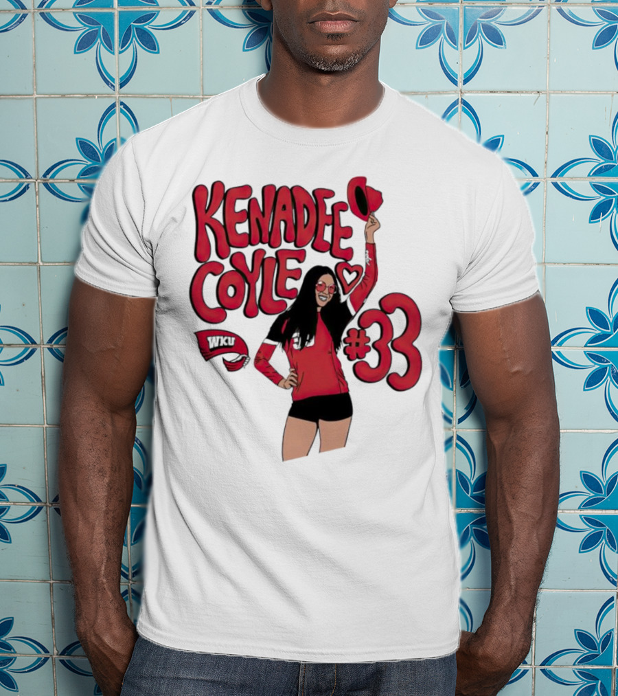 Kenadee Coyle WKU Heart #33 Western Kentucky Hilltoppers Volleyball T-Shirt