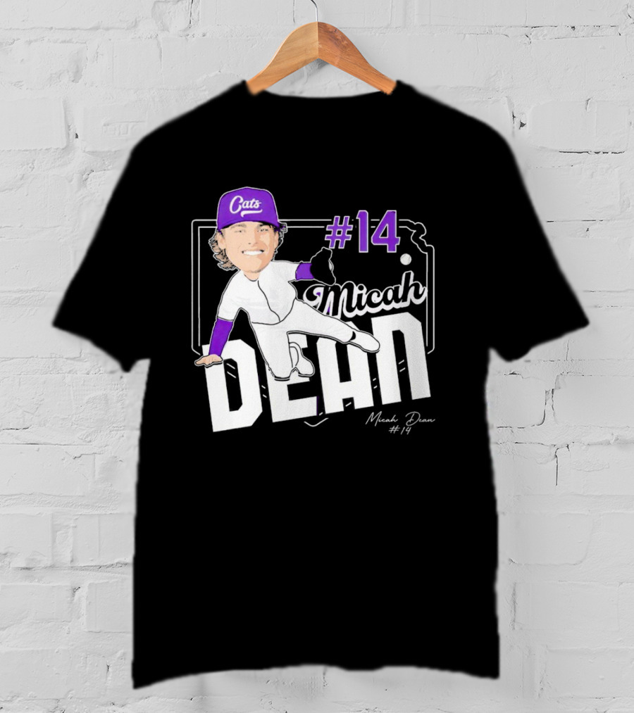 Micah Dean #14 Kansas State Wildcats Cats Infielder Signature T-Shirt