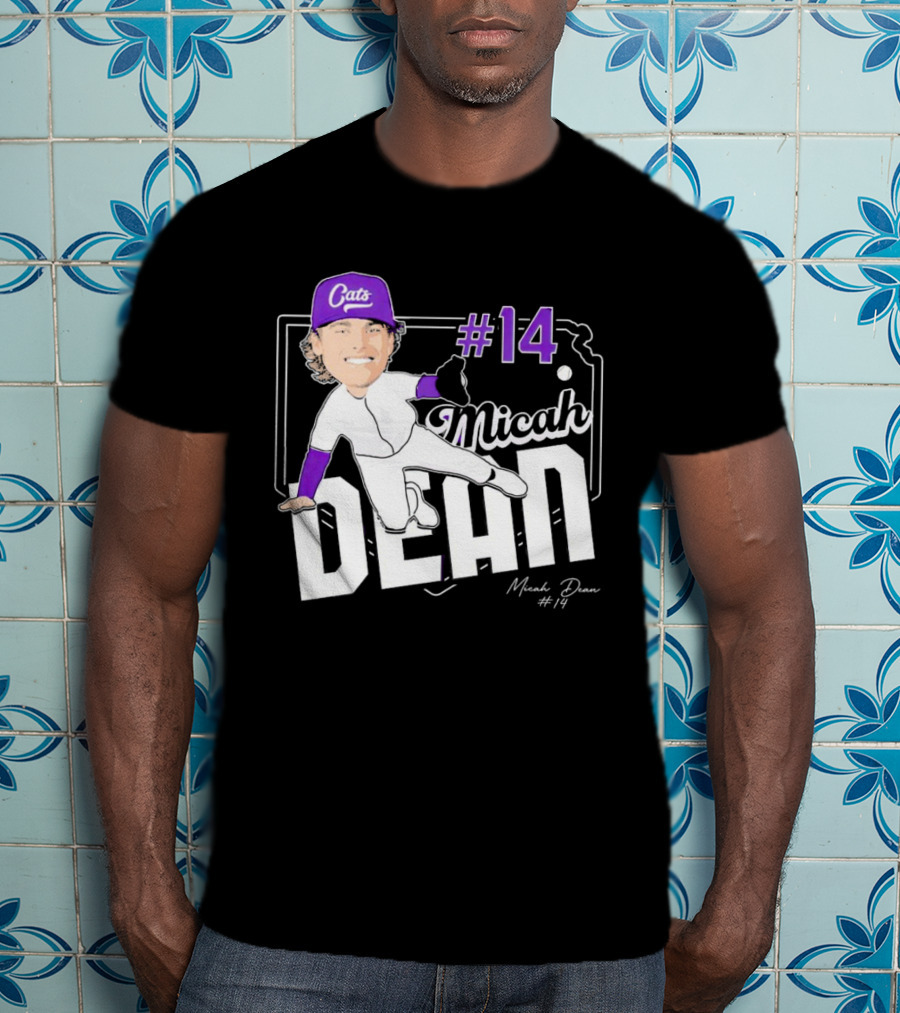 Micah Dean #14 Kansas State Wildcats Cats Infielder Signature T-Shirt