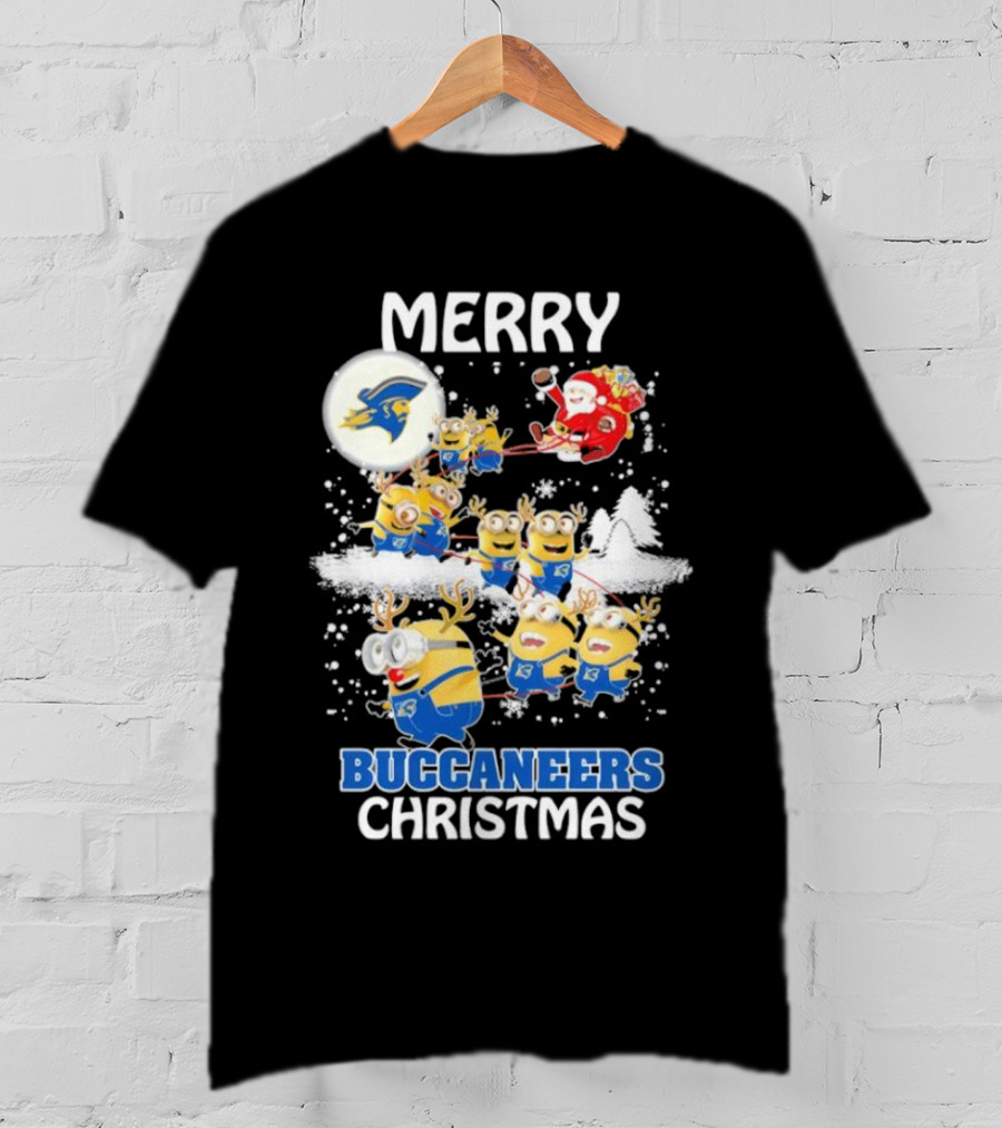 Merry Buccaneers Christmas Minions East Tennessee State Santa T-Shirt