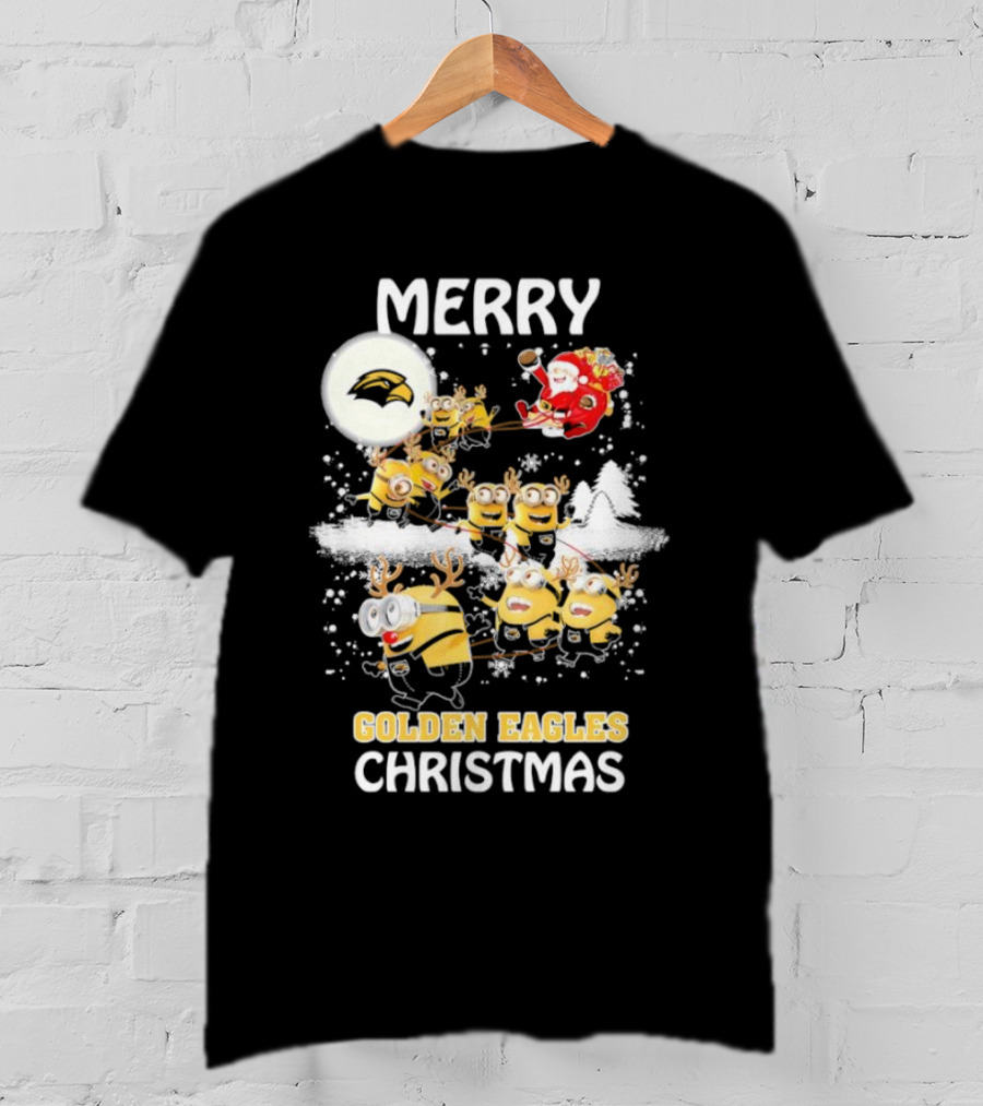Merry Minions Southern Miss Golden Eagles Christmas T-Shirt