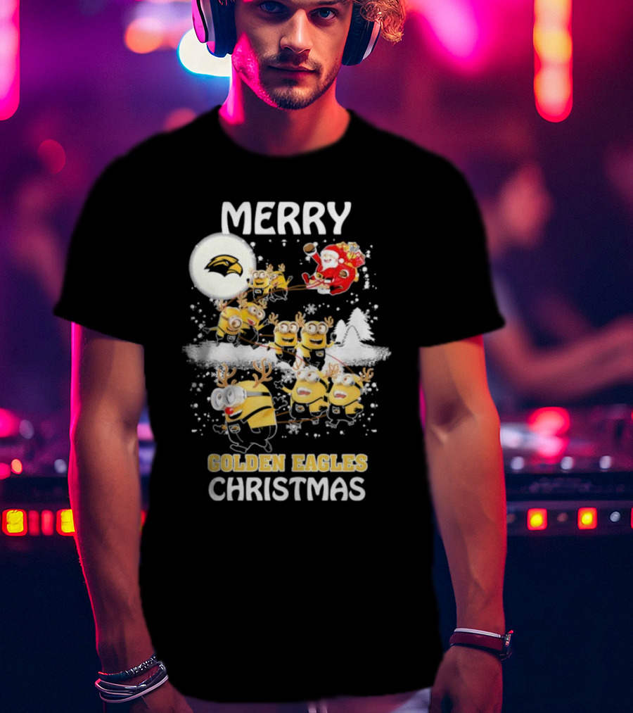 Merry Minions Southern Miss Golden Eagles Christmas T-Shirt