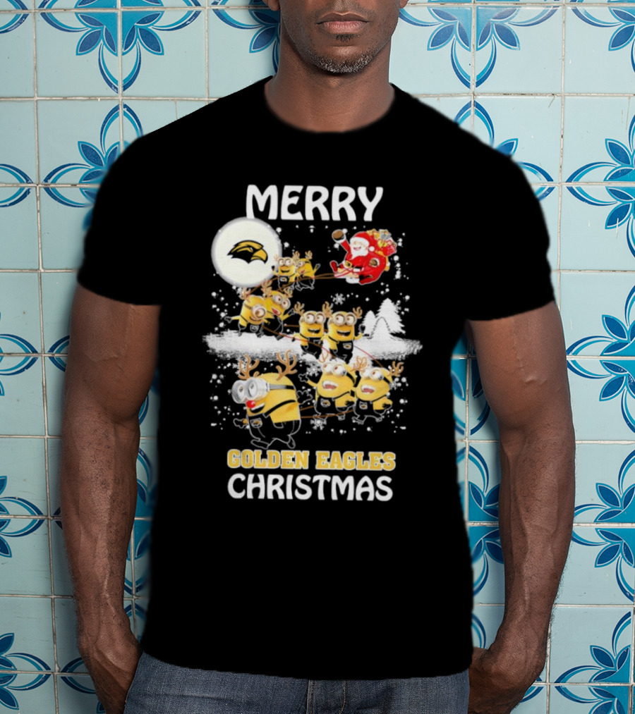 Merry Minions Southern Miss Golden Eagles Christmas T-Shirt