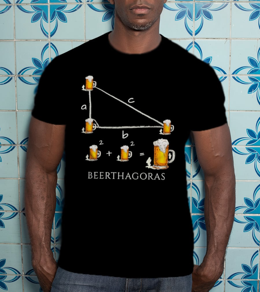 Beerthagoras Theorem Math Pythagoras Beer Mugs Equation T-Shirt