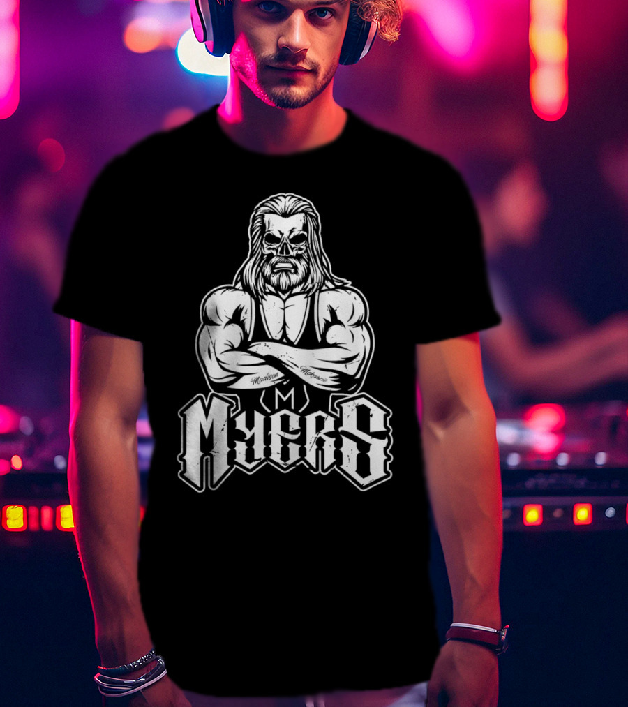 Brian Myers Fka Curt Hawkins Skull Crossed Arms Tattooed Madison Morgan T-Shirt