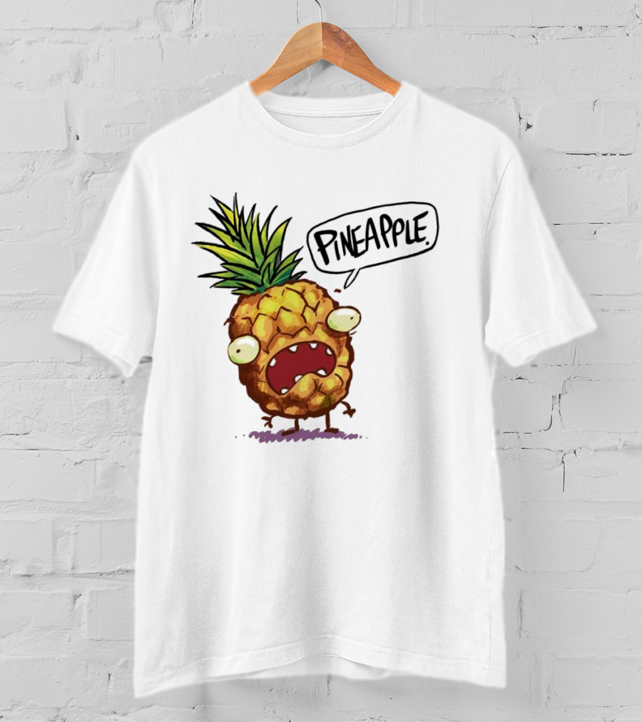 Pineapple Cute Pineapple With Cartoon Face And Funny Expression T-Shirt