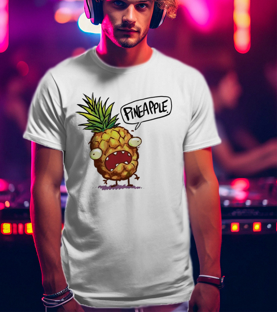 Pineapple Cute Pineapple With Cartoon Face And Funny Expression T-Shirt