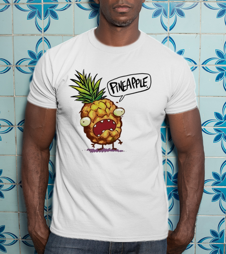 Pineapple Cute Pineapple With Cartoon Face And Funny Expression T-Shirt
