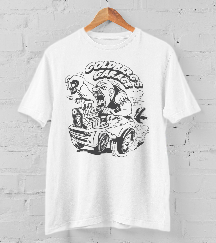 Goldberg's Garage Speed Demon Skull Hot Rod T-Shirt
